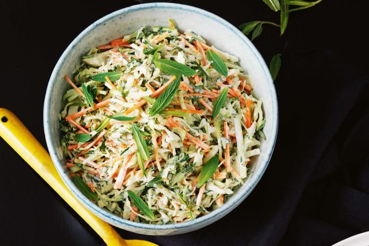 Asparagus, carrot and baby kale slaw