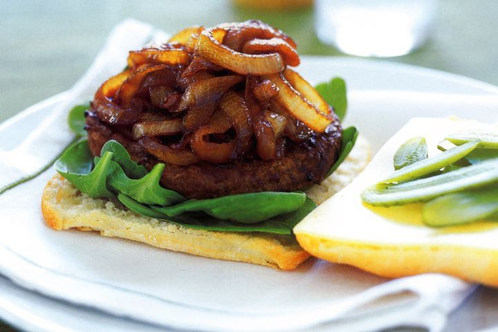 Beef and caramelised onion sandwich